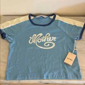 Mother Itty Bitty Concert Racer Blue and White Tee